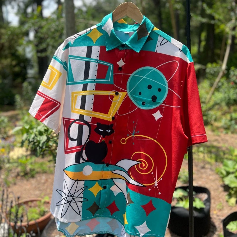 Men's Summer Casual Hawaiian Aloha Button Down Up Beach Shirt Retro - Picture 5 of 5